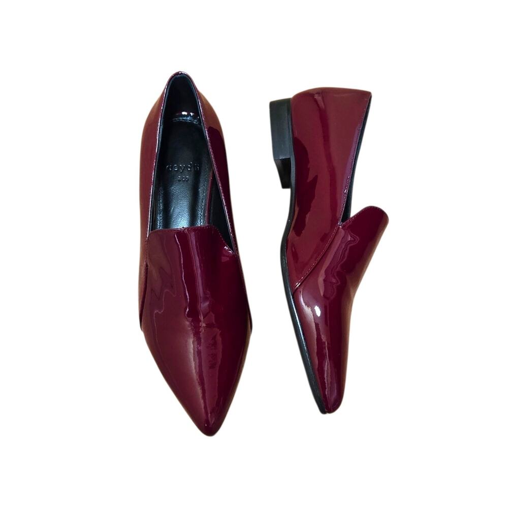Aeyde Red Pointed Toe Patent Leather Minimalist Balletcore Ballet Flats
